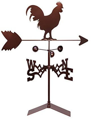 TANKUAI Girouette en Métal, Girouettes De CheminéE,Girouette sur Pied,Girouette Coq,Vintage Style Ferme ScèNe ExtéRieurs pour La Maison Jardin Artisanat-Le Coq(2,1)