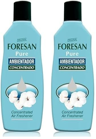 FORESAN - Ambientador Concentrado Pure, 125 ml, Aroma a Ropa Limpia, Ambientador Líquido para el Hogar, Elimina los Malos Olores, Estancia Perfumada Durante 48 Horas (Paquete de 2)
