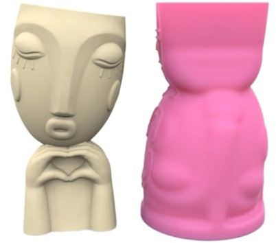 Silikonform für Stifthalter, Schreibtischdekoration, Herz, Mädchen, Sukkulenten, Blumentopf, Epoxidharz, Gipsform
