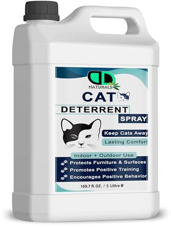 100% Natural Cat Repellent – Natural & Non-Toxic Deterrent for Cats and Animals,Safe & Effective Solution for Keeping Cats Away, Eco-Friendly Formula for Indoor & Outdoor Use 5 Litter