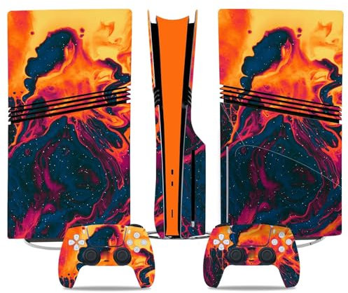 Per PS5 Pro Skin Disc Edition & Per PS5 Pro Skin Digital Edition Console Controller Vinyl Cover Skins Wraps Scratch Resistant Compatible 60618 Skins Wraps Regalo(Disc Version)