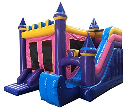 bouncy castle， Blow-Up Jump Bouncy Castle with Air Blower, Stakes & Repair Kit, Easy Set Up for Party