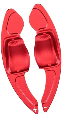 Palette del cambio estensibili for volante auto, 2 pezzi, in lega di alluminio, for VW, Golf 5, 6 MK6, GTI R, Jetta MK5, Passat B6, B7 CC, Polo, Sharan, Tiguan(Red)