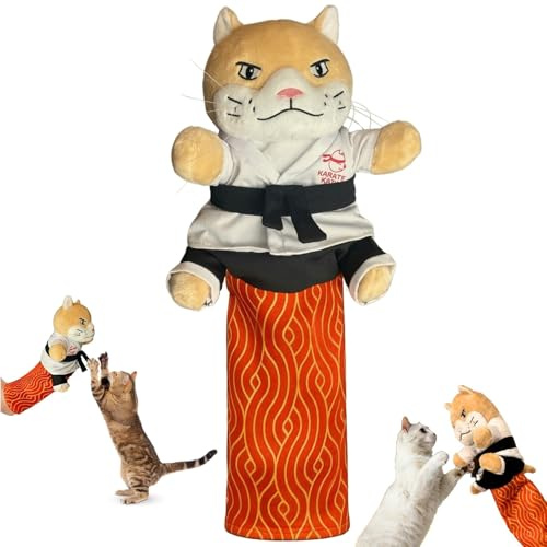 VELAJA Guanto da Combattimento per Gatti, Gioco Interattivo Gatto Karateka, Manicotto Protettivo Lungo, Gioco per Gatti a Forma di Guantone da Boxe