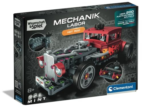Clementoni Mechanik Labor Hot Rod - Klemmbausteine Spielzeug | für Jungen und Mädchen ab 8 Jahren - Geschenkidee für Kinder, 59494