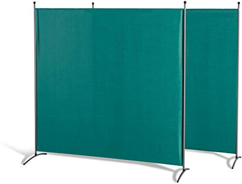GRASEKAMP Qualität seit 1972 Doppelpack Stellwand 180x180 cm - grün - Paravent Raumteiler Trennwand Sichtschutz
