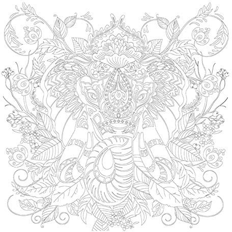 Honsell 12134 - Keilrahmen mit Elefant Motiv, Format 30 x 30 cm, Vorgedrucktes Motiv zum Ausmalen mit Acryl-, Aquarell- und Ölfarben und Filz- und Farbstifte, Weiß