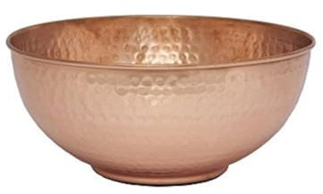 GoCraft Pure Copper Mixing Bowl with Hammered Finish for Salad, Egg Beating, Decorative & Kitchen Serving Purposes - 7.5 (Medium)