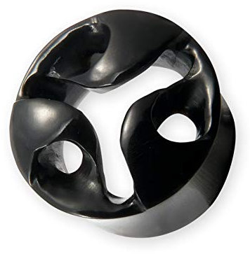 Fly Style Flesh Tunnel aus Horn mit Triskele-Motiv, Grösse:16 mm