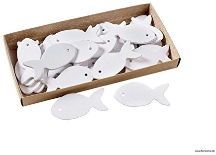 Streudeko Maritim - Weiße Holz Fische/Fisch - 60 Stück (3x6cm) - Maritime Tischdeko/Tischschmuck/Streuartikel/Tischstreu/Streufische/Holzfische/Zeitlose Dekoration zum Streuen