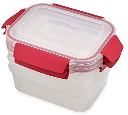 Joseph Joseph Nest Lock - 3-teiliges Aufbewahrungsdosen-Set, (3 x 1.1. Liter) - rot