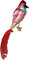 Krebs Glas Lauscha - Weihnachtsdekoration/Christbaumschmuck aus Glas - Eisvogel auf Clip - Farbe: rosa-rot - Größe: ca. 15 cm