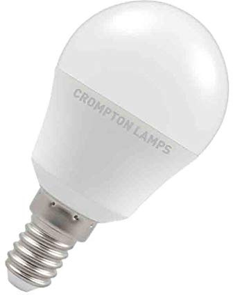Crompton Lamps LED Golfball 5.5W SES-E14 (40W Equivalent) 6500K Daylight Opal 470lm SES Small Screw E14 Round Frosted Light Bulb