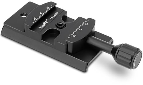 Haoge CP-MA90 Quick Release Plate Clamp Adapter Convertor Mount for Select Manfrotto Sachtler Benro Sirui Tripod Fluid Video Head to Arca Swiss Compatible, fit 501PL / Q5 / 504PLONG / 500PLONG Plate