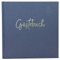 DeinWeddingshop Gästebuch blanko 104 Seiten mit Leinen-Bezug und edler Prägung | Geburtstag Hochzeit Ferienwohnung Taufe Babyparty | Hardcover 21x21cm | Marine-Blau