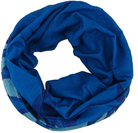 TigerTie Multifunktionstuch in blau hellblau mit Flammenmotiv - Tuch - Schal - Schlauchtuch - Wundertuch, Gr.48 cm x 48 cm (Umfang)