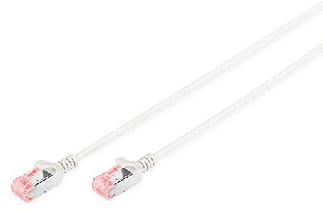 DIGITUS Câble LAN Cat 6-2m - Slim - RJ45 Câble réseau - U/FTP Blindé - Compatible Cat-6A - Gris