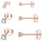 Gulicx 3 Pairs Silver Rose Gold Stud Earrings Set for Women Girls, Hypoallergenic 925 Stering Silver Round Cubic Zirconia Simulated Diamond Stud Earrings, Small Sleeper Cartilage Studs,Size:2,3,4mm