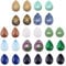 SUPERFINDINGS 26 Stück Teardrop Edelstein Cabochons 13 Styles 9x13 mm Flatback Natürliche Synthetische Kuppel Cabochons Quarzkristall Cabochons Energie Stein Cabovers kein Loch