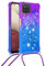 Coque Glitter Liquide Compatible pour Samsung Galaxy A12 / M12 avec Cordon Collier Réglable, Brillante Paillette Quicksands Case Housse, Silicone Antichoc Lanyard Protection Bumper pour Smartphone