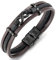 COOLSTEELANDBEYOND DREI Reihen Schwarz Infinity Liebe Unendlich Number 8 Verflochtenen Braun Schwarz Geflochtene Leder Armband Herren Damen