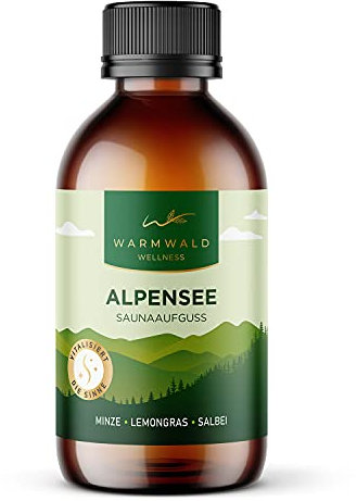 Warmwald - Saunaaufguss - Sauna Aufgussmittel mit natürlichen ätherischen Ölen - Saunaöl - Saunaduft - Minze - Lemongras - Salbei (Alpensee - 100 ml)