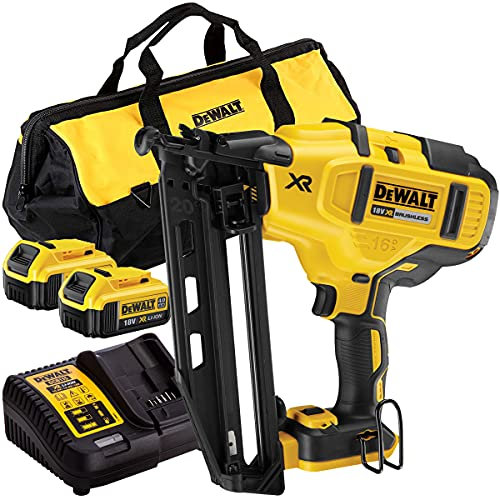 DeWalt 18V Brushless Second Fix Nailer with 2 x 4.0Ah Batteries & Charger T4TKIT-834 - Brushless Motor, Dewalt Nailer, Power Tool Combo Kits, Cordless Nailer