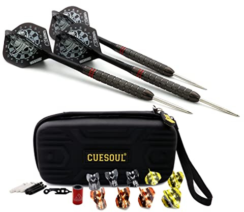 CUESOUL Big Beast 90% 26g/27g Steel Tip Tungsten Dart Set mit Dart Case