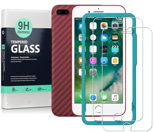 Ibywind Screen Protector (2 Pack) For iPhone 7 Plus/8 Plus,9H Hardness Tempered Glass,With 1 Piece of Back Skin Protector,Easy to Install
