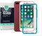 Ibywind[2Pezzi Vetro Temperato per IPhone 7 Plus/8 Plus 5.5,Skin in Stile Fibra di Carbonio per Il Retro,con Kit di Installazione Facilitata
