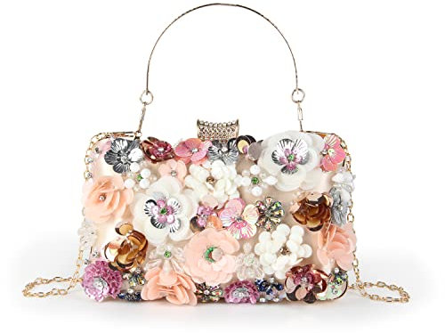 LHHMZ Damen Eleganz Blumen Abend Clutch Taschen Blumen Korn Hochzeits Einkaufstaschen Braut Schulter Handtaschen