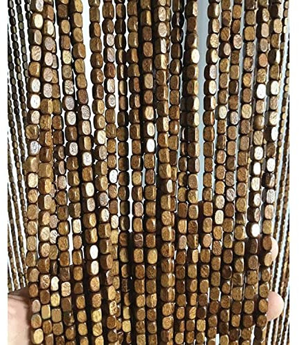 Natürlicher Bambusvorhang Türvorhang Holzperlenvorhang,Hängend Perlenvorhang Fadenvorhang Insektenschutz,für Wohnzimmer Schlafzimmer Raumteiler Rustikal Deko,mit Zubehör (100 strands-100x200cm)