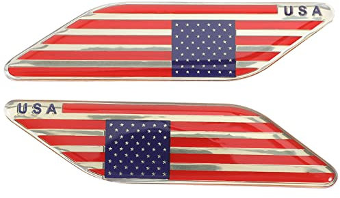 HOMSFOU 1 Paar Amerikanische Flagge Auto Aufkleber Usa-flaggen-auto-aufkleber Autoaufkleber Mit Amerikanischer Flagge Lkw-etikett Tag Der Unabhängigkeit Kleine Fahne Zinklegierung