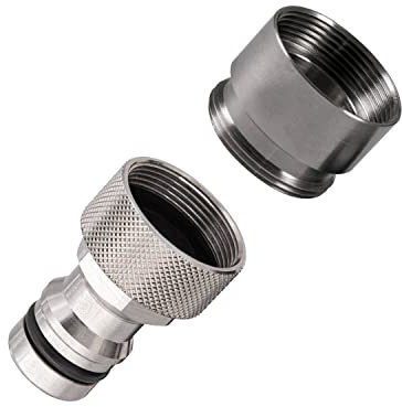 Alb Filter® Hahnverbinder Edelstahl M22 IG inkl. Adapter M22 IG (17 mm Verlängerung). Schlauchanschluss Wasserhahn, Gartenschlauch Anschluss