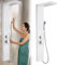 TRMLBE Columnas de Ducha Sistema de Ducha Efecto Lluvia de Acero Inoxidable Cepillado, Kit de Ducha (Blanco Mate)