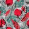 HEKO PANELS Oxford Wasserdichter Stoff Meterware - Canvas Polyester Zum Nähen, Möbel, Deko - Wasserabweisend Blickdicht Blätter Granatäpfel - 3 Meter 155 x 300 cm