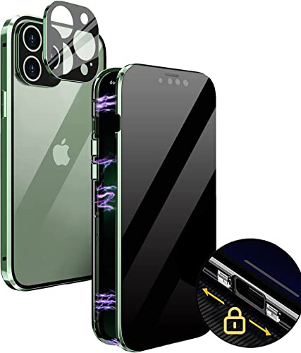 MIMGOAL Hülle für iPhone 13 Pro Max Anti Spy Magnetisch Grün