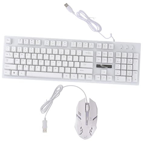 Lurrose Ergonomic Mouse Keyboard 1 Set USB Keyboard Mouse Kit Computer Keyboard Mouse for Gamer Luminous Keyboard