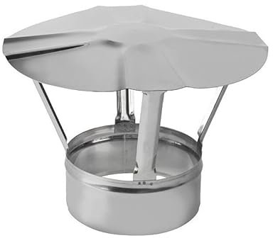 DN 150 mm (Regenhaube) Säureresistent Edelstahl Rauchrohr Kaminaufsatz Schornsteinaufsatz Ofenknie Ofenrohr Abgasrohre Rosette Regenhut Rohr Bogen T-Stück Kaminhaube Grundplatte