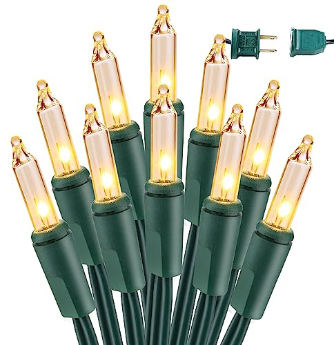 BrizLabs Clear Christmas Lights Outdoor 300 Count Incandescent Light String