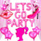 JeVenis Let's Go Party Dekoration Hot Pink Girl Party Dekoration Geburtstagsballon Partyballon