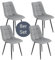 Juskys Esszimmerstühle Blanca 8er Set - Samt Stühle gepolstert - Stuhl für Esszimmer, Küche & Wohnzimmer - modern, belastbar bis 120 kg Hellgrau
