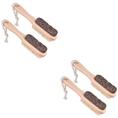 minkissy 4stücke Tragbarer Bimsstein Fußpflegebürste Hornhautentferner Mit Schrubberplatte Für Pediküre Und Massage Für Männer Und Frauen Effektive Fußpflegehilfsmittel