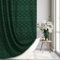 Siiluminisoy Rideau de Douche Extra Long en Tissu tissé bohème Mignon à Rayures touffetées pour Salle de Bain, 183 x 198 cm, Motif Chevron texturé à Rayures, Vert foncé