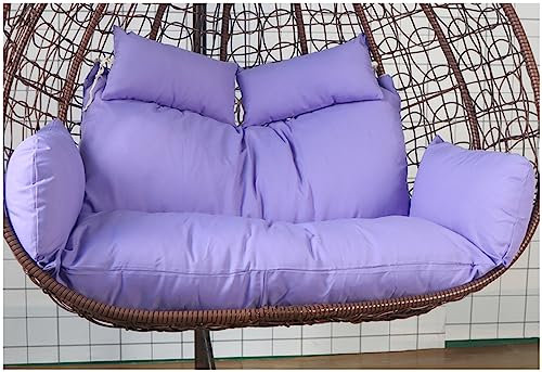 ZTGL HäNgesessel Kissen XXL, Twin Sitzkissen HäNgesessel 2 Personen, Ultra Dick Auflagen & Polster FüR Schwingsessel, Outdoor Indoor HäNgesessel Polsterauflage Wasserdicht,Lila