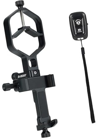 Svbony SV214Pro Adaptador Universal para Teléfono, 3 Ejes Móvil Adaptador Soporte Mount para Telescopio, Accesorios Compatible con Catalejos Binocular Monocular (44-64mm)