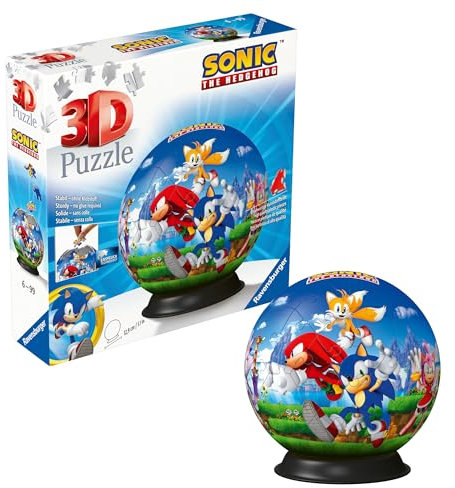 Ravensburger 3D Puzzle 11592 - Puzzle-Ball Sonic - Puzzle-Ball für Erwachsene und Kinder ab 6 Jahren
