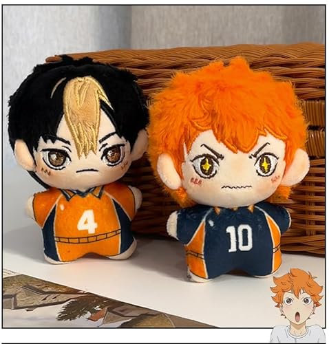 Gooyeh 2pcs Haikyuu Plüsch Puppe Hinata Shoyo und Yu Nishinoya Anime Figur Plüsch Anhänger Rucksack Auto Interieur Anhänger 12xm