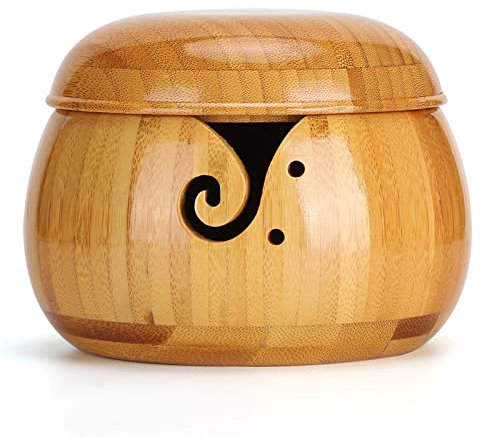 Cuenco de Ganchillo, Cuenco de Almacenamiento de Hilo de Madera, Cuenco de Hilo Circular para el Hogar, Cuenco de Hilo de Madera, Cuencos de Ganchillo para Regalos de Tejer con