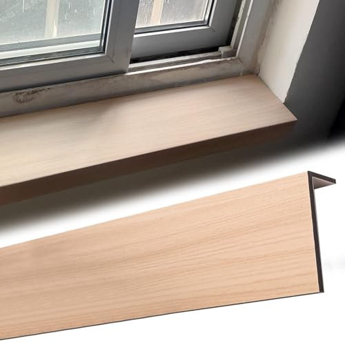 Fensterbank Verkleidung Innen Acryloberflächen-Fenster-Ersatzplatte und langlebige Fensterbrettkante, PVC-Leistenschutz, breit 10, 12, 16, 20, 22 cm, für Beton-Zementfliesen-Fensterbänke, Länge 62, 80